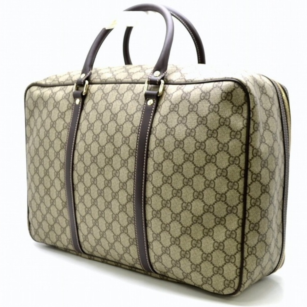 Gucci Cream and Brown Travel Bag with Iconic Monogram
